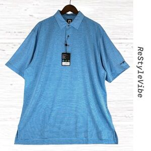 FOOTJOY FJ Men’s Size XL Shirt Polo Golf Striped Stretch NWT Syngenta Logo